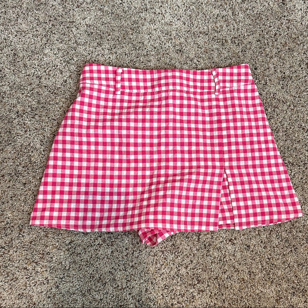 LA Hearts Pink & White checkered skort